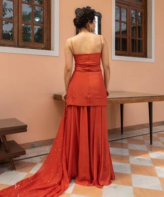 Rust step ruching sharara set 5
