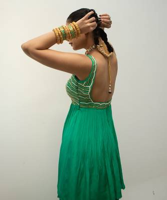 Turquoise scallop sharara set 4