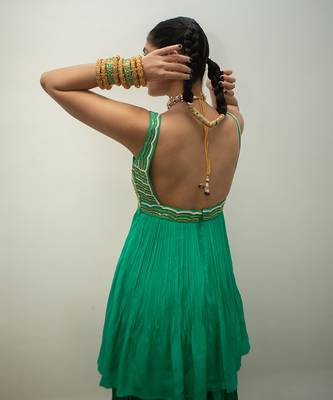 Turquoise scallop sharara set 5