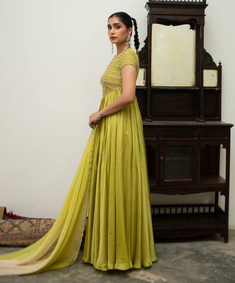 Lime bandhgala anarkali 3