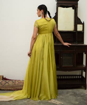 Lime bandhgala anarkali 4