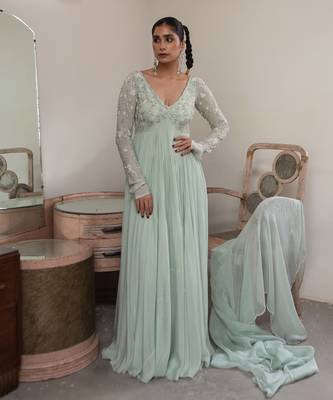 Light mint jaal scallop anarkali 1