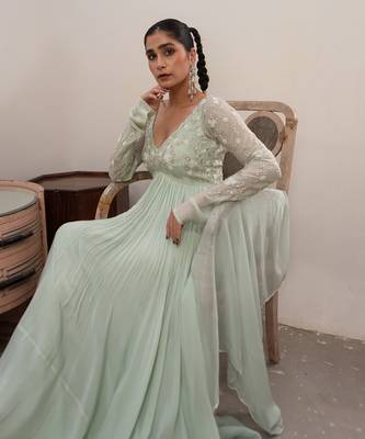 Light mint jaal scallop anarkali 4