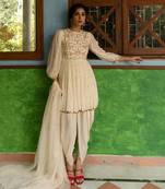 Offwhite jaal coin kurta set