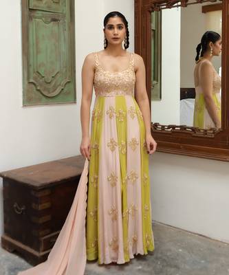 Light baby pink anarkali 1