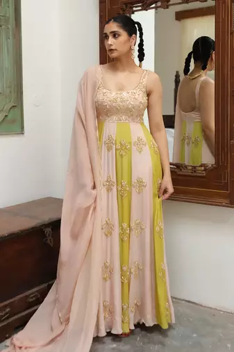 Light baby pink anarkali