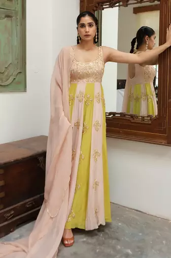 Light baby pink anarkali