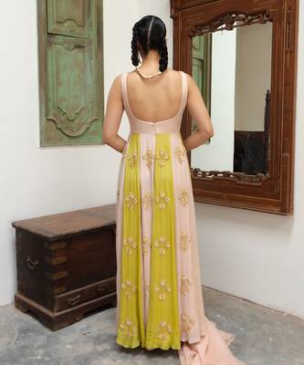 Light baby pink anarkali 4