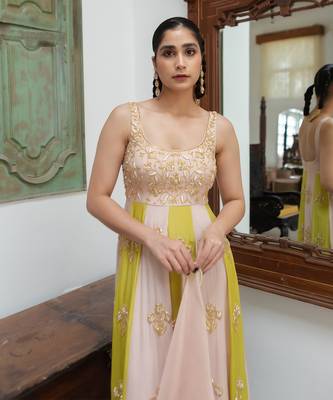 Light baby pink anarkali 5