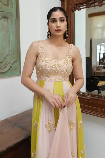 Light baby pink anarkali