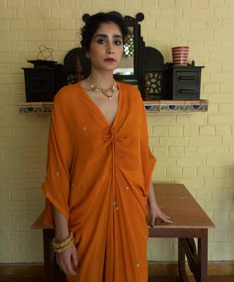 Orange butti kaftan 3