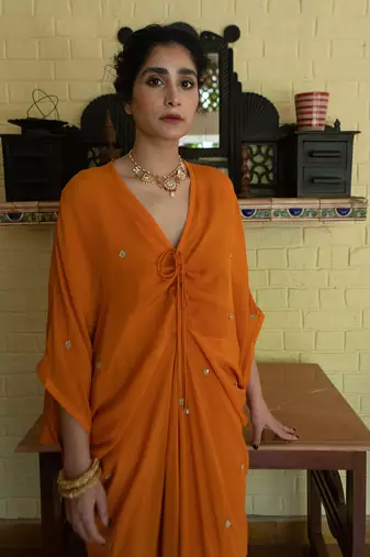 Orange butti kaftan
