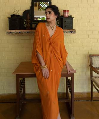 Orange butti kaftan 4