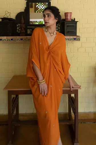Orange butti kaftan