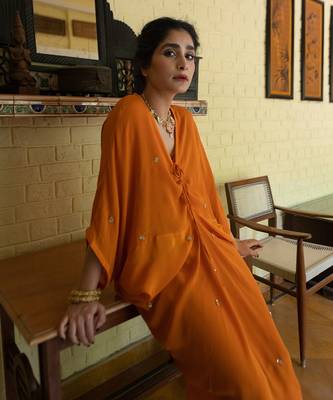 Orange butti kaftan 5