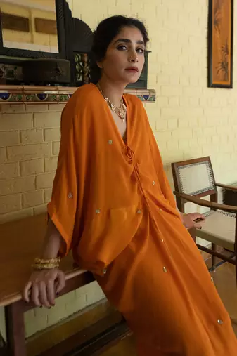 Orange butti kaftan