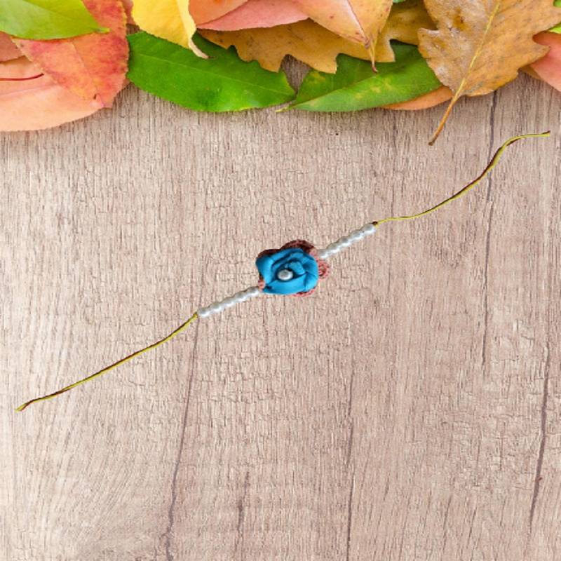 C-Knits Crochet handmade ecofriendly flower Kids Rakhi - Purple