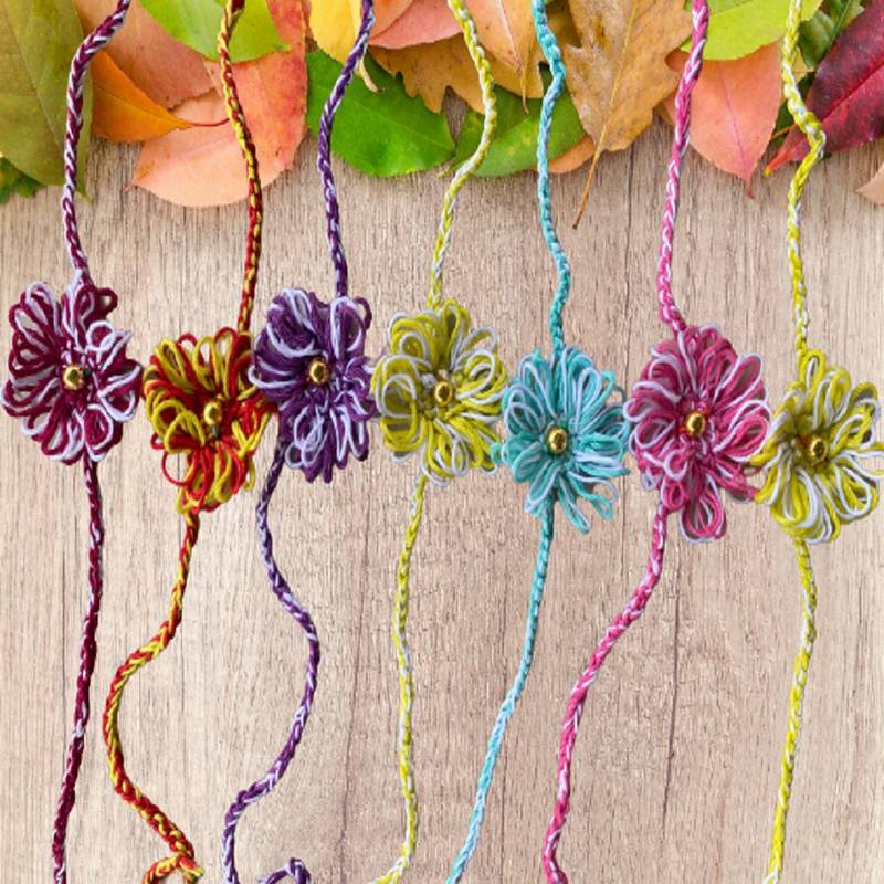 C-Knits Crochet handmade ecofriendly flower Kids Rakhi - Yellow (CTRI-45-001)