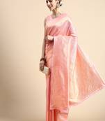 Vairagee Peach Banarasi Weaving silk Saree & Blouse Banarasi silk,Latest Saree