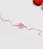 C-Knits Crochet handmade ecofriendly flower Kids Rakhi - Purple