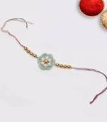 C-Knits Crochet handmade ecofriendly flower Kids Rakhi - orange