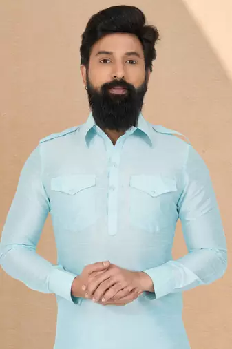 Plain Pathani with Culf Sleeve