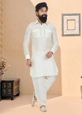 Plain Pathani with Culf Sleeve 1