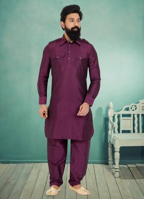 Plain Pathani with Culf Sleeve 1