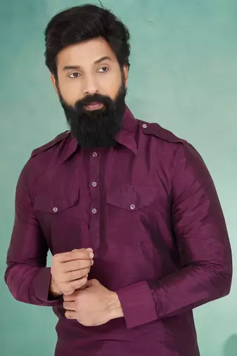 Plain Pathani with Culf Sleeve