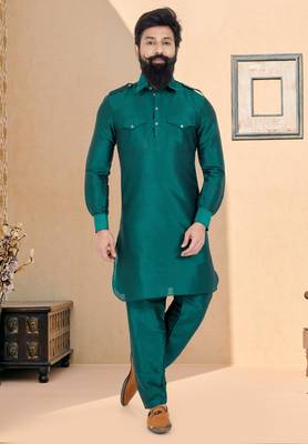 Plain Pathani with Culf Sleeve 1