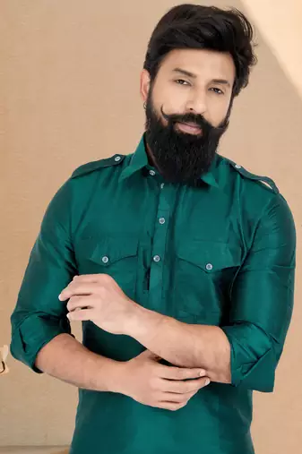 Plain Pathani with Culf Sleeve