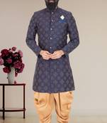 Blue embroidered Indowestern 