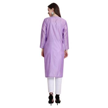 Lucknowi lavender chikan kurti and pant set 4