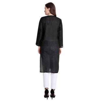 Lucknowi black chikan kurti and pant set 3