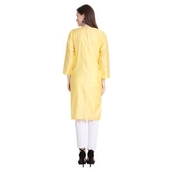 Lucknowi yellow chikan kurti and pant set 3
