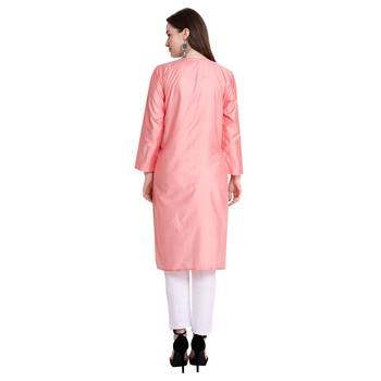 Lucknowi peach chikan kurti and pant set 3