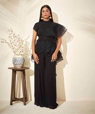 Black flared pant set 1