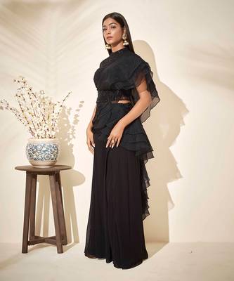 Black flared pant set 2