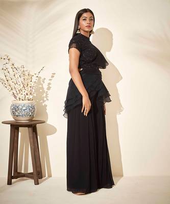 Black flared pant set 3