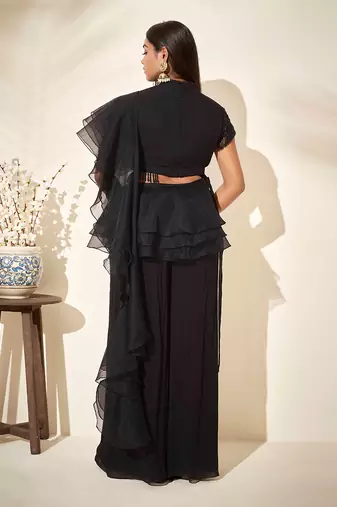 Black flared pant set