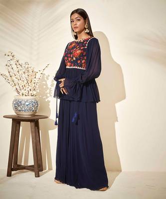 Navy blue pant set 3