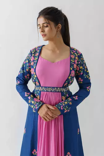 Pink and blue jacket set