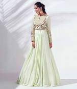 Mint green georgette gown