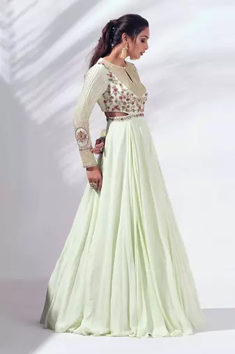Mint green georgette gown