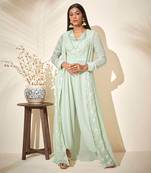 Sea green jumpsuit with jacket