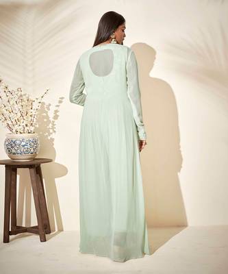 Sea green jumpsuit with jacket 3