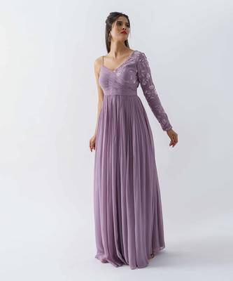 Mauve georgette gown 1