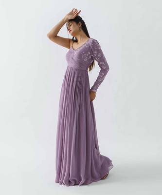 Mauve georgette gown 2