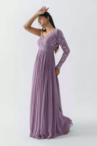 Mauve georgette gown