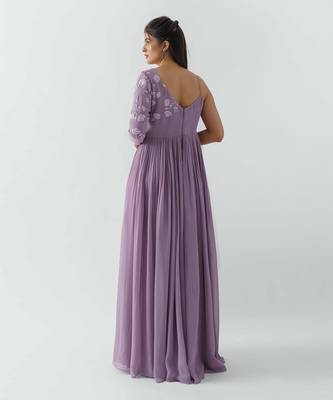 Mauve georgette gown 3